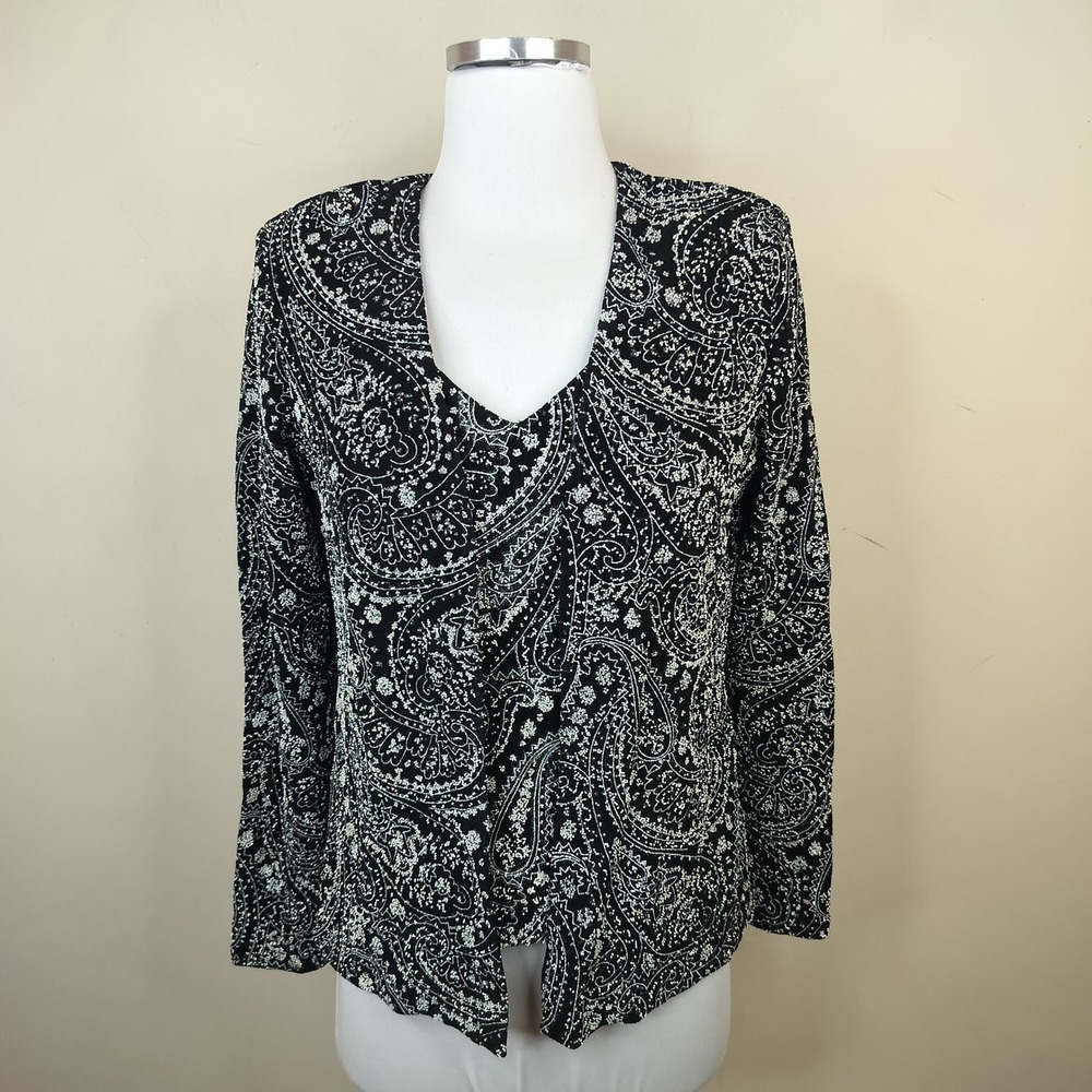 Xscape Joanna Chen Jacket Tank Set Small Beaded Shimmer Paisley  Floral